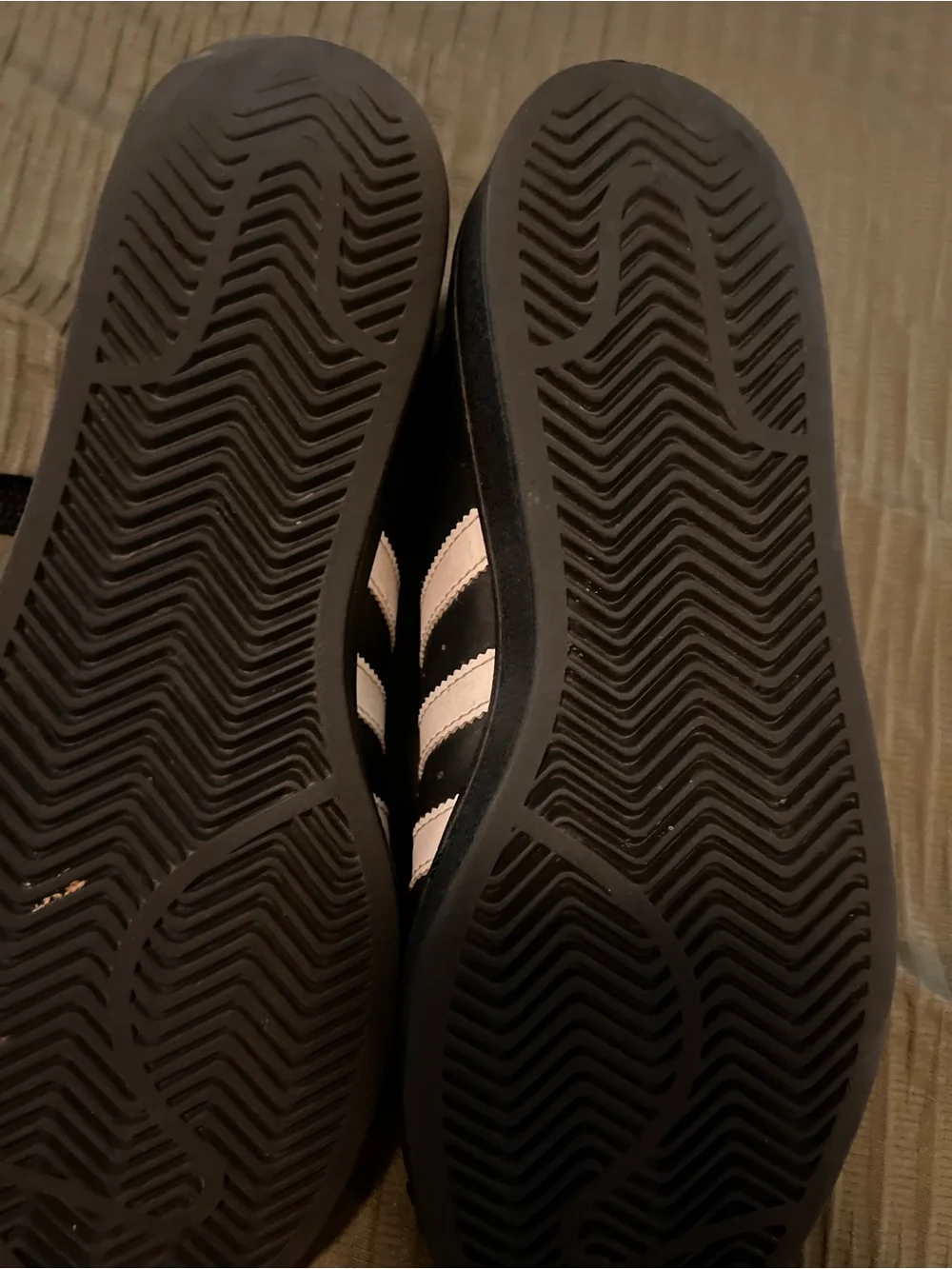adidas men’s Superstar Sneakers - Black with White Stripes
